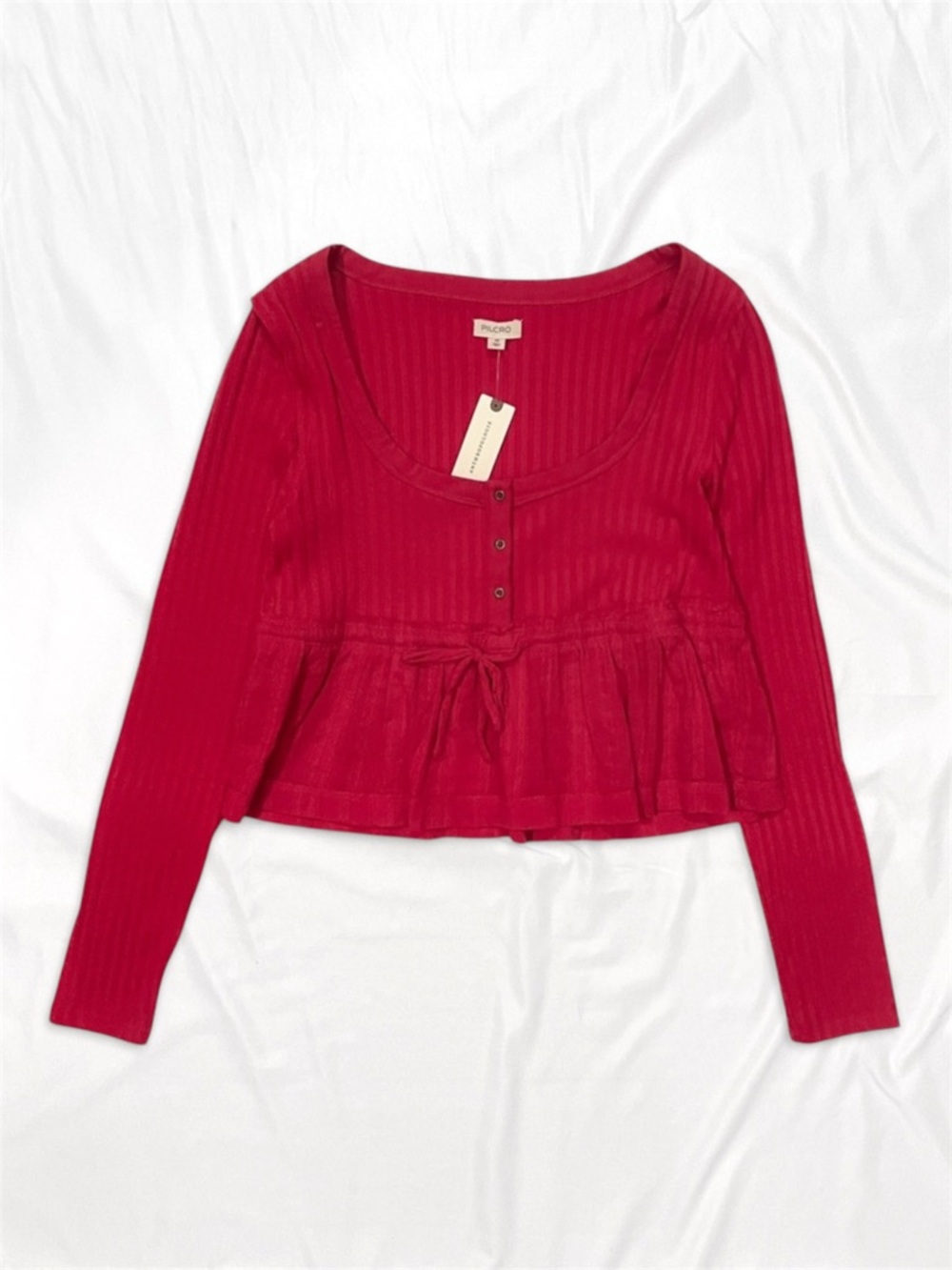 Anthropologie Pilcro Long Sleeve Scoop Neck Babydoll • NWT